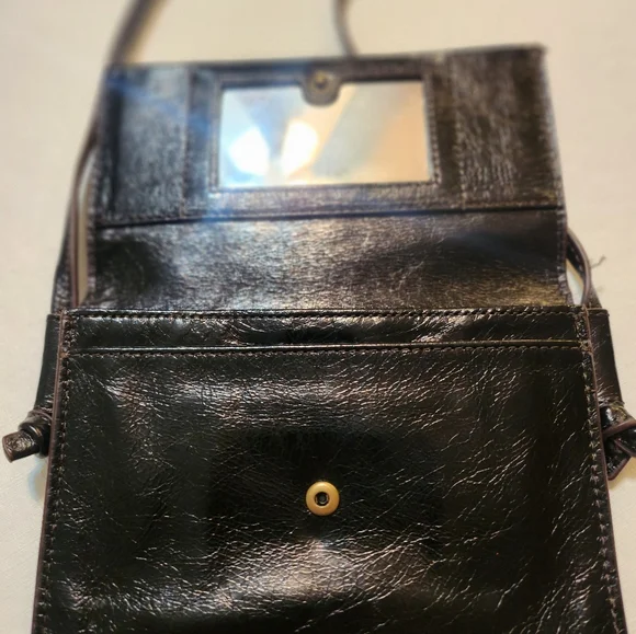 Vintage HOBO Black Leather Crossbody Bag EUC - Picture 6 of 15